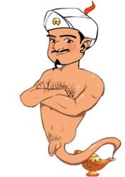 1boy akinator arabian_mythology blush djinn genie male middle_eastern_mythology mythology penis solo