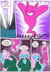 2girls aloe_(mlp) anthro blue_hair comic english_text furry lotus_blossom my_little_pony original_character pink_hair speech_bubble spunkubus