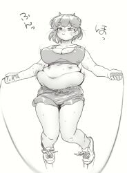 1girls big_belly big_breasts breasts chubby female female_only huge_breasts ijnacrj jump_rope mao_(mattsuu) thick_thighs