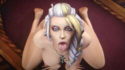 1girls 3d animated barefoot begging_pose big_breasts blizzard_entertainment blonde_female blue_eyes braid completely_nude completely_nude_female cum cum_in_mouth cum_on_face cum_on_tongue female female_only full_body heels high_heels human human_(warcraft) jaina_proudmoore looking_at_viewer mage_(warcraft) multicolored_hair naked naked_female noname55 nude nude_female on_knees pov solo solo_female solo_focus sound tongue_out video warcraft wink world_of_warcraft