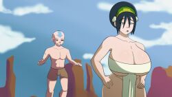 1boy 1girls 2d aang air_nomad airbender_tattoo alternate_breast_size animated anus ass avatar_legends avatar_the_last_airbender big_ass big_breasts black_hair black_lipstick blind blush boxers breasts busty caught caught_in_the_act cleavage clothing curvy curvy_female earth_kingdom facesitting fat_ass female gif gigantic_breasts hetero huge_breasts large_breasts loincloth looking_back male muscular muscular_male nickelodeon no_panties no_underwear pelvic_curtain punishment pussy scrabble007 shorts sitting sitting_on_face sitting_on_person smile smirk sneaking straight stuck taang the_avatar toph_bei_fong wide_hips