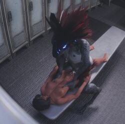 3_toes 3d_(artwork) alien anthro anthro_on_top anthro_penetrating anthro_penetrating_female anthro_penetrating_human arm_feathers arm_tuft armor avian avian_caruncle black_hair blue_eyes bodily_fluids breasts colored cum cum_in_vagina cum_inside cum_on_crotch digital_media_(artwork) digitigrade duo face_covered feather_hair feathered_crest feathers feet female female_human female_on_anthro female_on_bottom female_penetrated genital_fluids genitals glowing glowing_eyes grey_body grey_scales hair halo_(series) hand_on_hip hand_on_leg hand_on_thigh head_crest headgear headgear_only helmet helmet_only hi_res holding_waist human human_on_anthro human_on_bottom human_penetrated interspecies kig-yar larger_anthro larger_male locker_room lying male male/female male_anthro male_on_human male_on_top male_penetrating male_penetrating_female male_penetrating_human mammal medium_breasts microsoft nipples nude on_back on_bottom on_top penetration penile penile_penetration penis penis_in_vagina pseudo_hair public public_sex red_body red_feathers scales scalie semi-public sex size_difference smaller_female smaller_human synca t'vaoan table_lotus_position tan_body tan_skin toes tuft vaginal vaginal_penetration xbox_game_studios xenophilia