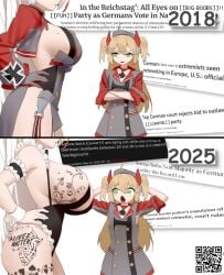 2018 2025 2girls 2koma admiral_hipper_(azur_lane) age_progression alternative_version_available anti-bnwo azur_lane before_and_after censored female female_only flat_chest german german_female headlines iron_blood_(azur_lane) joke large_breasts leotard light-skinned_female light_skin lives_matter news prinz_eugen_(azur_lane) propaganda salesman1997_(cencored) tagme whitter whitter_(artist)