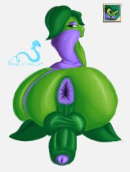 absurd_res anus big_butt butt echo_pea genitals hi_res huge_butt hyper hyper_butt male mega_slime penis solo thick_thighs