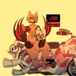 2026 angry anthro bat bat_wings biker biker_girl black_body black_fur black_nose breasts clitoris colored female flat_colors fur gangster genitals hi_res looking_at_viewer mammal membrane_(anatomy) membranous_wings metal muscular muscular_anthro muscular_female muscular_thighs nipples nude nude_anthro nude_female snuwkthelewd solo solo_focus thick_thighs vehicle wide_hips wings