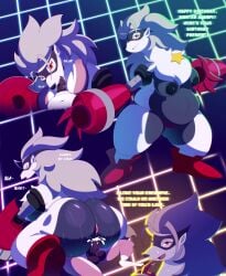 absurd_res anthro areola balls bandai_namco belly big_belly big_breasts big_butt bodily_fluids breasts butt claws clothed clothing cowgirl_position cum cum_inside cybernetic_arm cybernetic_limb cybernetics cyborg deer digimon digimon_(species) digimon_beatbreak duo erection fellatio fellatio_pov female female_penetrated first_person_view from_front_position fur genital_fluids genitals grey_body grey_fur hair hi_res huge_breasts huge_butt juanp1arts juanpi_(deer) long_hair machine male male/female mammal mask mechanical_arm navel nipples nude on_bottom on_top oral oral_penetration overweight overweight_female penetration penile penile_penetration penis pink_body red_eyes sex smile text thick_thighs toei_animation tongue vaginal vaginal_penetration white_body white_fur wolvermon