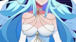 big_breasts big_titties blue_hair boob_focus boob_jiggle boobs_bigger_than_head breasts deusrhea_ hot indie_virtual_youtuber indie_vtuber smile tagme titties video vtuber white_skin