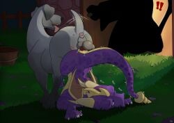 activision anal anal_knotting anal_penetration animal_genitalia animal_penis anus ass_up balls bodily_fluids canid canine canine_genitalia canine_penis canis cum cum_in_ass cum_inside domestic_dog dragon duo feral feral_on_feral feral_penetrated feral_penetrating feral_penetrating_feral floppy_ears genital_fluids genitals grass hi_res horn interspecies knotting male male/male mammal mcfan membrane_(anatomy) membranous_wings mythological_creature mythological_scalie mythology on_grass on_ground penetration penile penile_penetration penis penis_in_ass plant purple_body purple_scales scales scalie sex sheath spyro spyro_the_dragon tail tail_motion tailwag tongue tongue_out wings