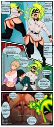 1boy 1boy1girl 2girls arm_around_neck ass bakugou_mitsuki balls big_breasts big_penis big_thighs blonde_hair breasts burnin_(my_hero_academia) clothed comic comic_panel comic_strip completely_nude dialogue english_text faceless_male female flaming_hair green_hair hard_translated hero heroine huge_cock huge_penis imminent_mating_press imminent_sex izuku_midoriya izuku_midoriya_(hero_outfit) kamiji_moe large_penis long_penis lord_lince male male/female midoriya_izuku midoriya_izuku_(hero_outfit) milf mitsuki_bakugou moe_kamiji my_hero_academia naked nude older_female older_woman_and_younger_boy panties penis recording shounen_jump testicles text thick_thighs translated underwear younger_male younger_penetrating_older