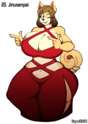 1girls 2018 4k abstract_background absurd_res anthro artist_name big_breasts blue_eyes breasts brown_hair busty canid canine canis cleavage clothed clothing curvaceous curvy curvy_body curvy_female curvy_figure digital_drawing_(artwork) digital_media_(artwork) domestic_dog dress eye_through_hair eyelashes female female_focus female_only finger_gun fingers fur furry gesture hair hi_res hourglass_figure huge_breasts inner_ear_fluff june_(jinu) large_breasts lips looking_at_viewer mammal mature_anthro mature_female multicolored_body multicolored_fur navel one_eye_closed shiba_inu short_hair short_tail simple_background slim_waist small_waist smile solo spitz standing superix tan_body tan_fur teeth thick_thighs tuft two_tone_body two_tone_fur voluptuous white_background wide_hips wink winking_at_viewer