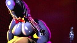1boy 1girls 1male 3d 3d_animation animated big_ass big_breasts big_butt big_nipples big_thighs bonnie_(fnaf) five_nights_at_freddy's five_nights_at_freddy's_2 purple_body purple_skin red_eyes riding riding_penis rule_63 sarma sex sound straight tagme vhs_filter video video_game_character withered_bonnie