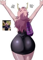 1girls ashido_mina_time-skip ass bighead333 boku_no_hero_academia dress female female_focus female_only large_ass long_hair mina_ashido mina_ashido_curvy_(meme) mina_ashido_time-skip my_hero_academia my_hero_academia_(finale) pink_body pink_hair post-timeskip reference_image solo thick_thighs thighs white_background wide_hips