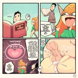 1boy 1girls anus athletic_female balls balls_deep beard big_butt big_nose black_beard black_eyes black_facial_hair black_hair bodily_fluids book breasts breeding butt closed_smile clothing comic crown cum cum_from_vagina cum_in_vagina cum_inside cum_overflow dress duo elf elf_(merrivius) elf_comic elf_comic_(webtoon) english_text eyelashes eyes_closed facial_hair female from_front_position genital_fluids genitals green_clothing green_dress hair headgear hi_res human human_(merrivius) human_penetrating humanoid humanoid_pointy_ears impregnation light-skinned_male light_body light_skin long_ears long_hair magical_contraceptive male male/female mammal mating_press mouth_closed nude open_mouth open_smile orange_hair ovum penetration pink_tongue pixzapix pointy_ears reading sex simple_eyes simple_face smile speech_bubble text tiara tongue