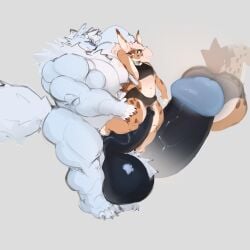 absurd_res ambiguous_gender anal anal_penetration anthro anthro_on_anthro anthro_penetrated anthro_penetrating anthro_penetrating_anthro balls big_balls big_muscles big_penis black_clothing black_underwear blank_(meowllow) bra breath canid canine canis cirrus_(bestteeth) clothing curseofdreg domestic_dog duo eurasian_lynx felid feline genitals hi_res huge_balls huge_muscles huge_penis humanoid_genitalia humanoid_penis hyper hyper_balls hyper_genitalia hyper_muscles hyper_penis larger_male lynx male male/ambiguous male_penetrating mammal muscular muscular_male nonbinary_(lore) nordic_sled_dog penetration penis samoyed sex size_difference spitz sports_bra tail underwear vein veiny_penis wide_hips