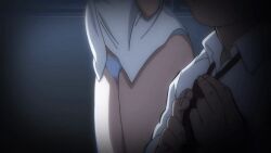 1boy 1girl 2022 20s aftersex animated animated_gif ass black_hair blue_panties blue_pants blush breasts bunnywalker changing closed_eyes collarbone fat fat_man glasses hair_bangs hand_up large_breasts medium_hair mind_control no_bra panties pants saimin_seishidou school school_uniform shirt short_hair standing sweat t-rex_(animation_studio) tagme takamine_misao tall_female tanaka_hajime_(saimin_seishidou) thighs ugly_bastard underwear white_shirt 1girls female