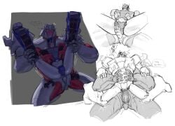 g0ddamnwhat_ transformers transformers_prime orion_pax megatronus yaoi robot robot_male male penis dick cock big_penis big_dick big_cock dominant_male submissive_male boy_pussy bussy cuntboy blush blushing too_tight too_big vaginal vaginal_sex vaginal_penetration pussy size_difference height_difference taller_female shorter_female larger_female smaller_female cock_shock cock_worship