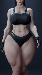 1girls 3d 3d_(artwork) 4k abs absurd_res adidas alternate_hairstyle asian asian_female athletic athletic_female big_breasts black_gloves blender blender_(software) breasts brown_hair capcom chun-li clothed clothed_female clothing cpt-flapjack female female_only fingerless_gloves fit fit_female fully_clothed gloves hi_res hourglass_figure human human_only large_breasts light-skinned_female light_skin lipstick long_hair makeup mma_gloves muscle muscle_tone muscles muscular muscular_female navel pear_shaped pear_shaped_female red_lips red_lipstick shorts solo sports_bra standing stomach street_fighter thick_thighs thin_waist toned toned_female uncensored wide_hips workout_clothes