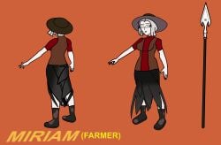 1girl 1girls 2026 4_fingers 4_toes angel angel_girl angel_wings ass blind_peacock_draws blind_peacock_draws_(artist) boots breasts closed_wings exorcist_(hazbin_hotel) farm_girl farm_hat farmgirl feathered_dress feathered_wings feathers gloves hair_growth halo hat hat_only hazbin_hotel hazbin_hotel_oc helluva_boss helluva_boss_oc lipstick long_hair medium_breasts milf miriam_(blindpeacockdraws) mother_(lore) muddy_boots naked naked_female no_clothes open_wings original original_art original_artwork original_character reference_sheet short_hair skirt spear straight_hair tagme tied_hair white_body white_hair white_skin wings x_eye yellow_eyes