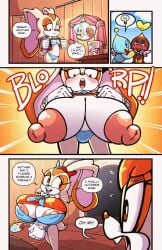 absorption_vore animated animated_comic anthro bow_tie breast_expansion breast_transformation breast_vore breasts cheese_the_chao chocola_the_chao clothed clothing comic cream_the_rabbit expansion fully_clothed lagomorph leporid male mammal onomatopoeia rabbit sachasketchy sega semi_willing_vore sonic_the_hedgehog_(series) sound_effects speech_bubble text unknown_artist vanilla_the_rabbit vore
