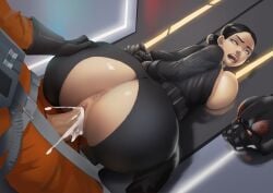 1girls anchan armour ass big_ass big_breasts black_armor black_hair bondage breasts clothed/nude crying cum cum_inside doggy_style ejaculation enemies fat_ass female female_penetrated female_stormtrooper gloves hand_on_ass handcuffs hands_behind_head helmet hi_res huge_ass iden_versio interrogation light-skinned_female light_skin looking_at_partner looking_back lying_on_floor lying_on_stomach male_penetrating open_pants orgasm penetration penis pussy pussy_grip rape rebel restrained sex star_wars star_wars:_battlefront_2 stormtrooper straight suit taken_from_behind tears vagina vaginal_penetration wide_hips