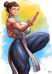 1girls 2022 abs asian asian_female brown_eyes brown_hair capcom china_dress chun-li chun-li_(street_fighter_6) clothed clothed_female clothes clothing female female_focus female_only fully_clothed huge_breasts kingbang kongman99 legs muscles muscular muscular_female solo street_fighter street_fighter_6 thick_thighs thighs_bigger_than_head thunder_thighs