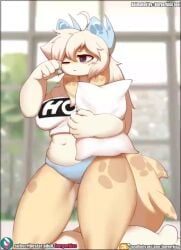 animated anthro big_breasts breasts burgerkiss clothing female furry nami_(teranen) no_sound short_playtime solo tagme teranen video