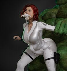 3d anal big_breasts big_penis black_widow_(marvel) bulge bulge_through_clothing busty capisoto cum cum_from_mouth cum_from_nose cum_inside cum_through cumflation curvy curvy_body curvy_female curvy_figure defeated female female_penetrated holding huge_cock hulk hulk_(series) inflation leg_strap marvel marvel_comics ranged_weapon restrained self_upload thick_ass thick_penis thick_thighs weapon