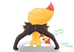 absurd_res anus ass_up braixen breasts female genitals hi_res jack-o'_pose katsurokurosaki looking_at_viewer nintendo open_mouth pokémon_(species) pokemon pokemon_(species) pose pussy raising_butt simple_background solo video_games