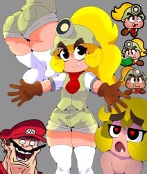 ass big_ass big_eyebrows big_eyes cute cute_fang fangs female frederickjdraws goomba goombella green_shorts helmet long_hair male mario mario_(series) meme paper_mario paper_mario:_the_thousand-year_door shorts shortstack terminalmontage thick thick_ass thick_thighs thighhighs wide_hips