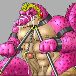 bondage censored crocodine cum dragon_quest dragon_quest_dai_no_daibouken male male_only penis_piercing tagme uhokue