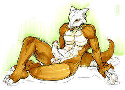 anthro bone color fydbac male male_only marowak nude penis pokemon sitting sketch solo tagme