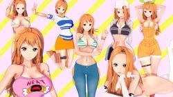 3d alternate_hairstyle alternate_outfit big_ass big_breasts bikini_top different_poses female female_only jeans koikatsu midriff multiple_outfits multiple_poses nami nami_(classic) one_piece one_piece_film_stampede orange_hair post-timeskip pre-timeskip punk_hazard qxdt wide_hips