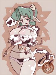 1girls 3_dev_adam alternate_breast_size blush breast_hold breast_lift breast_push breasts bursting_breasts clothing cow_accoutrements cow_girl erect_nipples female female_only green_eyes green_hair hairband huge_breasts kokiri large_breasts luigi64 moo_bitch mrgreen ocarina_of_time open_mouth pointy_ears saria seductive short_hair skimpy solo tail the_legend_of_zelda tight_clothes tongue_out upscaled