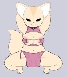 1girls aggressive_retsuko aggretsuko anthro big_breasts breasts female female_only fenneko pururing sanrio solo tagme