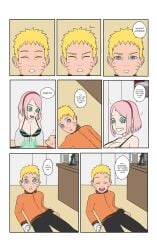 big_ass big_breasts big_butt biggies00 blonde_hair blue_eyes boruto:_naruto_next_generations bra cheating cheating_husband cheating_wife comic dialogue english_text flirting green_eyes healing heart hearts hokage hokage_office naruto naruto_(series) netorare ntr pants pink_hair sakura_haruno seductive_eyes seductive_look seductive_smile smile smiling story text unconscious uzumaki_naruto yellow_hair