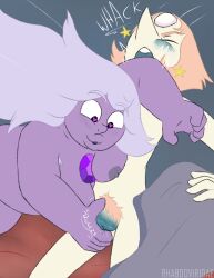 amethyst_(steven_universe) canine_vulva clitoris female heart_eyes pearl_(steven_universe) pubes pubic_hair steven_universe wolftacos