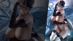 1girls akame_ga_kill! alternate_version_available artist_signature big_breasts blue_hair breasts curvaceous curvy esdeath_(akame_ga_kill!) female female_only hi_res highres huge_breasts human large_breasts long_hair looking_at_viewer military military_hat nipples patreon_reward pussy seductive_look seductive_smile solo solo_female solo_focus thick_thighs very_high_resolution zumi