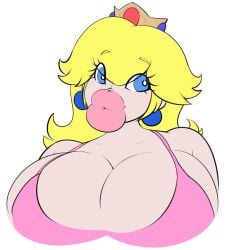 1girls big_breasts big_lips bimbo bimbo_lips blonde_hair breasts cleavage cute eyes_visible_through_hair female female_focus female_only huge_lips imcoffeecakes lips looking_at_viewer mario_(series) nintendo partially_clothed princess_peach slight_smile solo thick_lips