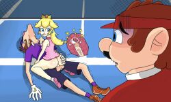 blonde_female cum_in_pussy mario mario_(series) mario_tennis netorare nintendo ntr princess_peach waluigi x-ray