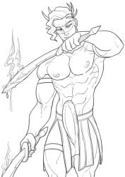 ares ares_(hades) armbands bad_id bad_twitter_id big_penis boner erection european_mythology fight_boner foreskin greek_mythology hades_(game) line_art looking_at_viewer male male_only monochrome muscular muscular_male mythology partially_clothed partially_retracted_foreskin penis penis_out schizoid smile smirk solo source_request supergiant_games sword thigh_strap topless topless_male uncensored uncircumcised uncut veiny_penis weapon year_request