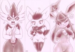 breasts cinderace dildo eeveelution female female_cinderace feral fullfolka genitals glaceon graphite_(artwork) group hi_res humanoid meowstic nintendo pencil_(artwork) plug_(sex_toy) pokémon_(species) pokemon pussy rotom sex_toy simple_background traditional_media_(artwork) vibrator video_games