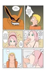 big_breasts big_penis biggies00 blonde_hair blowjob boruto:_naruto_next_generations breasts cheating cheating_husband cheating_wife comic english_text fellatio green_eyes hokage hokage_office kurama naruto naruto_(series) netorare ntr pink_hair pleasure_face sakura_haruno short_hair story sucking_penis text uzumaki_naruto yellow_hair