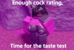 3d artist_request big_breasts big_nipples black_fur black_hair combat_warriors female furry meme mommy purple_outfit roblox robloxian source_request tagme