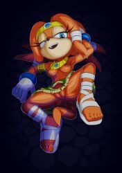 1girls blue_eyes boobs bottomless breasts echidna female female_only hand_behind_head hotred in_water innie_pussy is_(artist) leg_up looking_at_viewer medium_hair nipples one_leg_up orange_fur orange_nipples pussy sega servedasis solo solo_female sonic_(series) sonic_the_hedgehog_(series) spread_legs thick_thighs tikal_the_echidna tits topless vagina water