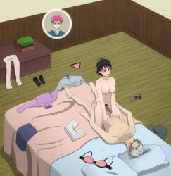 age_difference blush cheating_husband cheating_wife cheating_with_daughter cheating_with_father clothes_on_floor cowgirl_position esejota father_and_daughter hands_on_chest hands_on_hips incest milf older_man_and_younger_woman older_penetrating_younger pubic_hair riding saiki_kumoguro saiki_kurumi saiki_kusuo saiki_kusuo_no_psi_nan short_hair spying_on_mom telepath vaginal_penetration