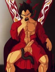 1boy bara dilf dragon_ball erection king_vegeta male male_only male_saiyan munimu_9000 penis robe solo