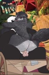 anal anthro big_ass boss_wolf dragon_warrior dreamworks furry kung_fu_panda kung_fu_panda_2 paramount_pictures po sitting_on_lap thick_thighs wolf