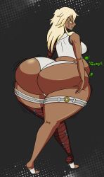 ass belly belly_bulge big_ass big_belly bubble_butt dark-skinned_female dark_skin genpis_chong guilty_gear huge_ass post_vore ramlethal_valentine stomach_noises