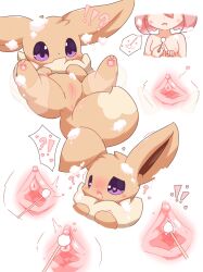 brown_body duo eevee female feral genitals hi_res nakimayo nintendo pokémon_(species) pokemon pussy video_games