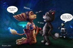 2021 3boys anthro anthro_on_anthro artist_name biped clank_(ratchet_and_clank) closed_eyes commission_open crossover detailed_background dialogue digital_media_(artwork) domestic_cat drawing duo_focus english_text feet felid feline felis foreskin frottage gay genitals group hi_res hindpaw humanoid kneeling lombax machine male male/male male_only mammal mostly_nude nude partially_retracted_foreskin paws penis ratchet_(ratchet_and_clank) ratchet_and_clank robot sex signature sony_corporation sony_interactive_entertainment speech_bubble standing super_kubo talking_tom talking_tom_and_friends talking_tom_and_friends_(series) text trio video_games yaoi